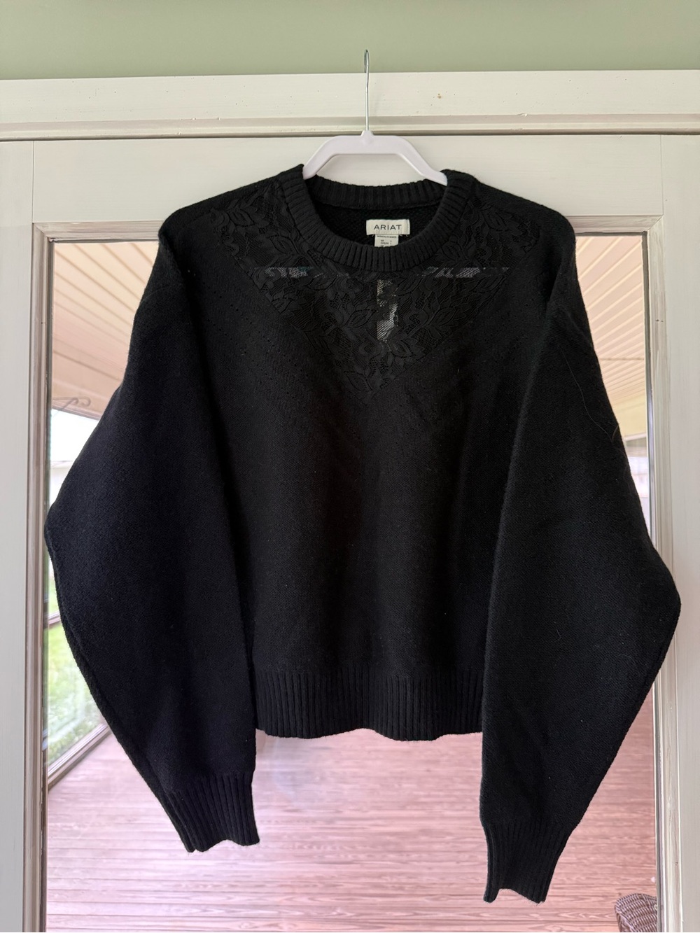 Ariat Black Lace Yoke Pullover Sweater